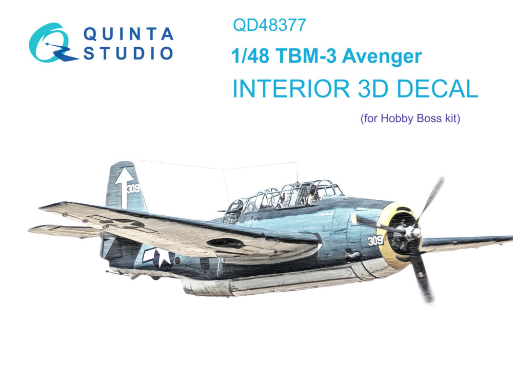 1/48 TBM-3 Avenger 3D-Print.&col.Interior (HOBBYB)