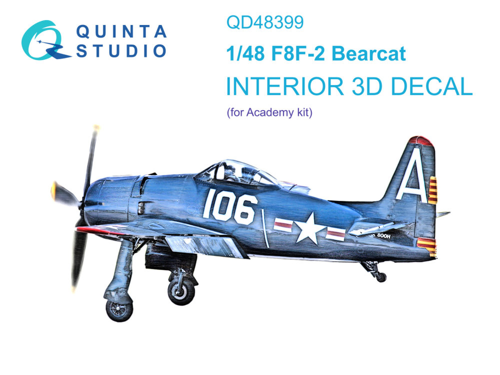 1/48 F8F-2 Bearcat 3D-Print.&col.Interior (ACAD)