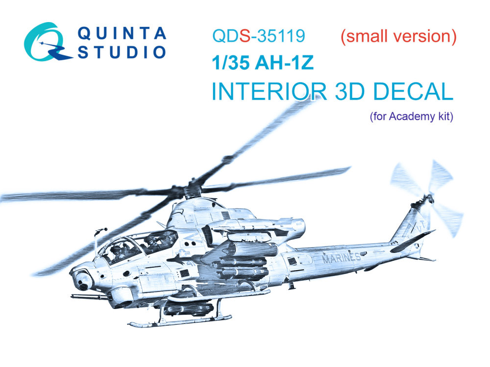 1/35 AH-1Z 3D-Print.&col.Interior (ACAD) SMALL