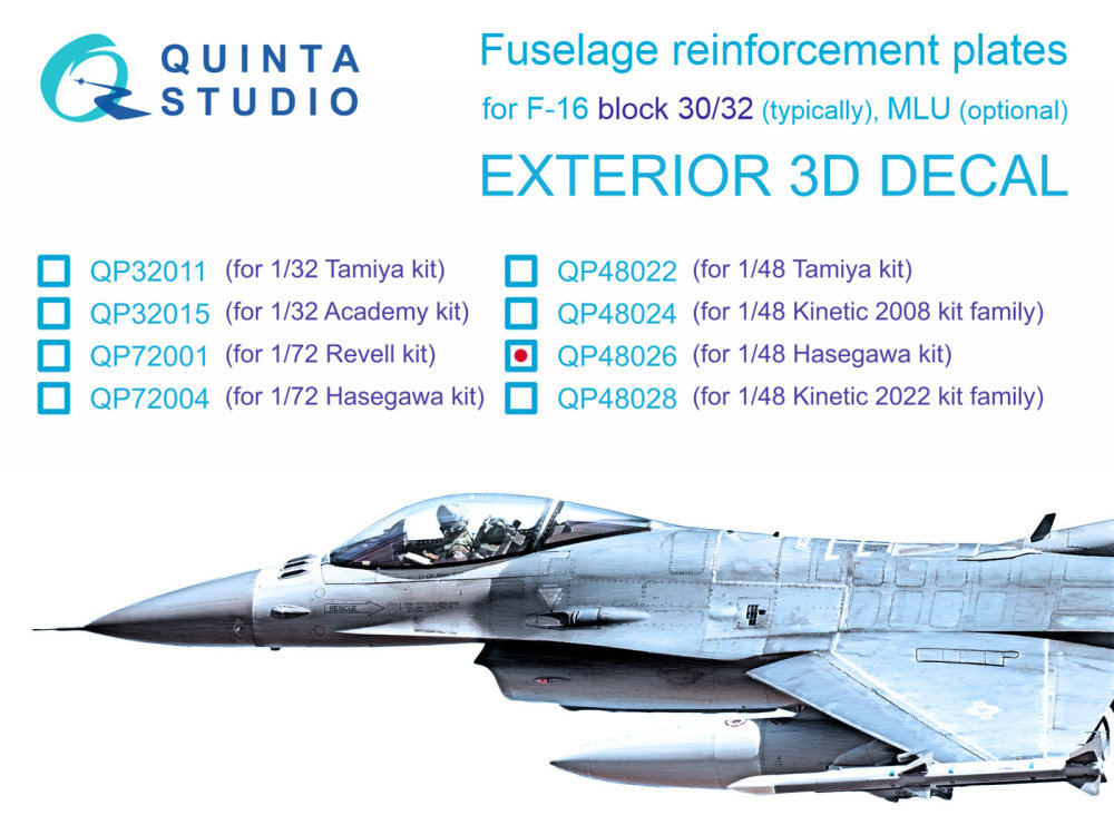 1/48 F-16 block 30/32 reinforcement plates (HAS)