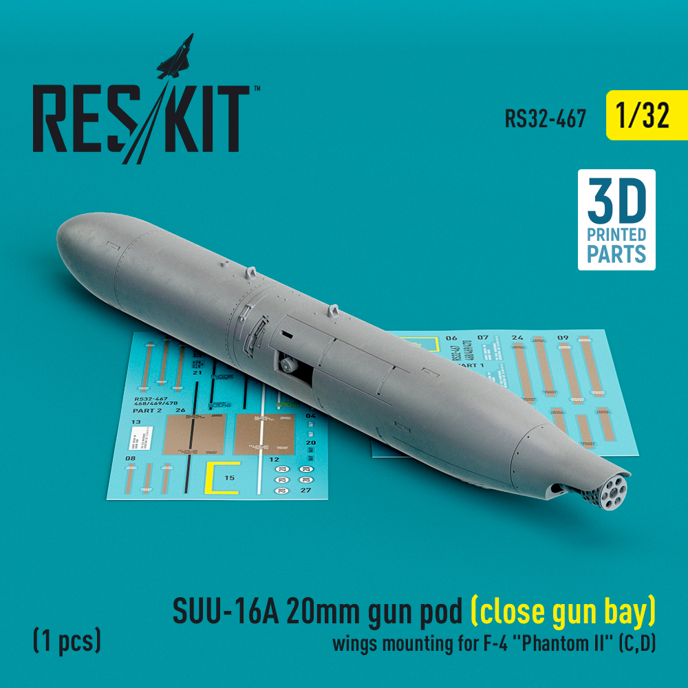 1/32 SUU-16A 20mm gun pod (closed) wings mounting 