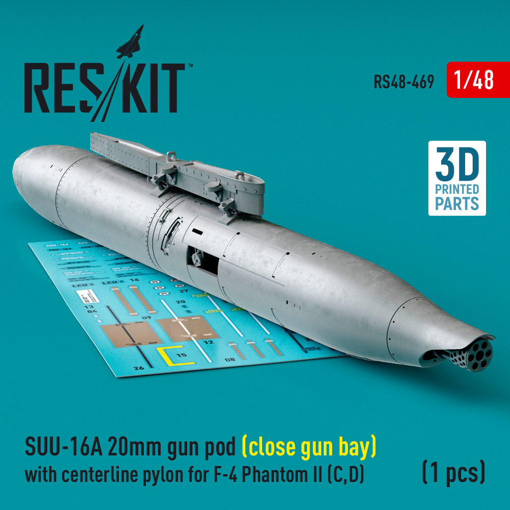 1/48 SUU-16A 20mm gun pod (closed) w/ centerl.pyl.