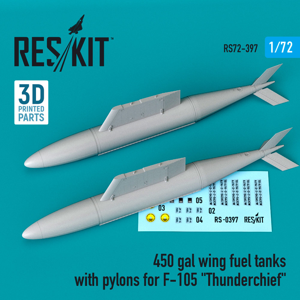 1/72 450 gal wing fuel tanks w/ pylons for F-105