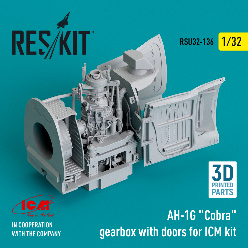 1/32 AH-1G 'Cobra' gearbox w/ doors (ICM) 3D Print