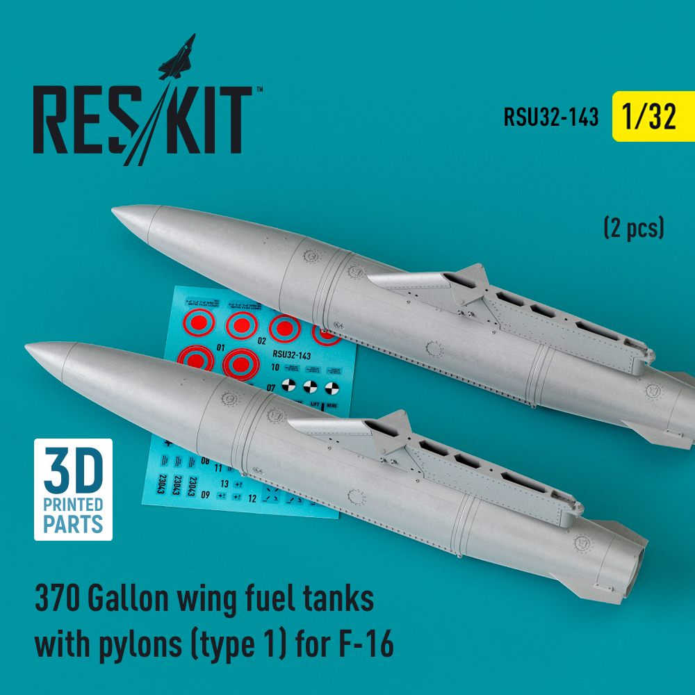 1/32 370 Gal. wing fuel tanks w/ pylons (type 1)