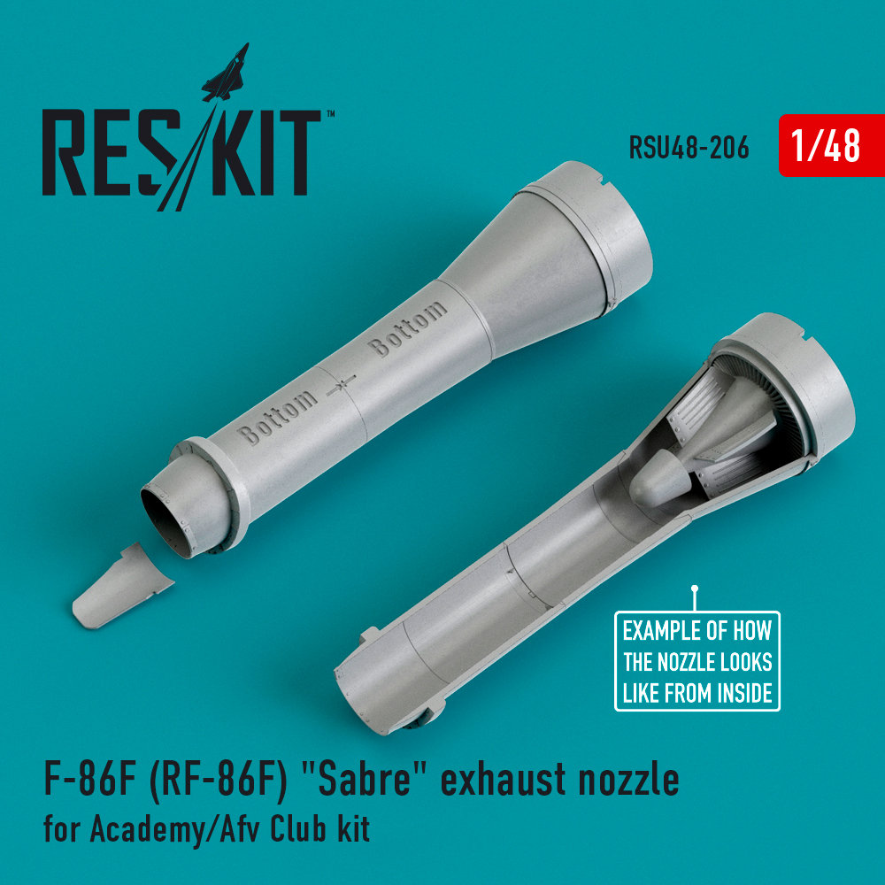 1/48 F-86F (RF-86F) 'Sabre' exh.nozzles (ACAD/AFV)