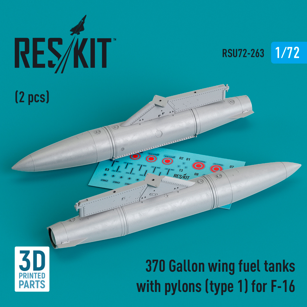 1/72 370 Gal. wing fuel tanks w/ pylons (type 1)