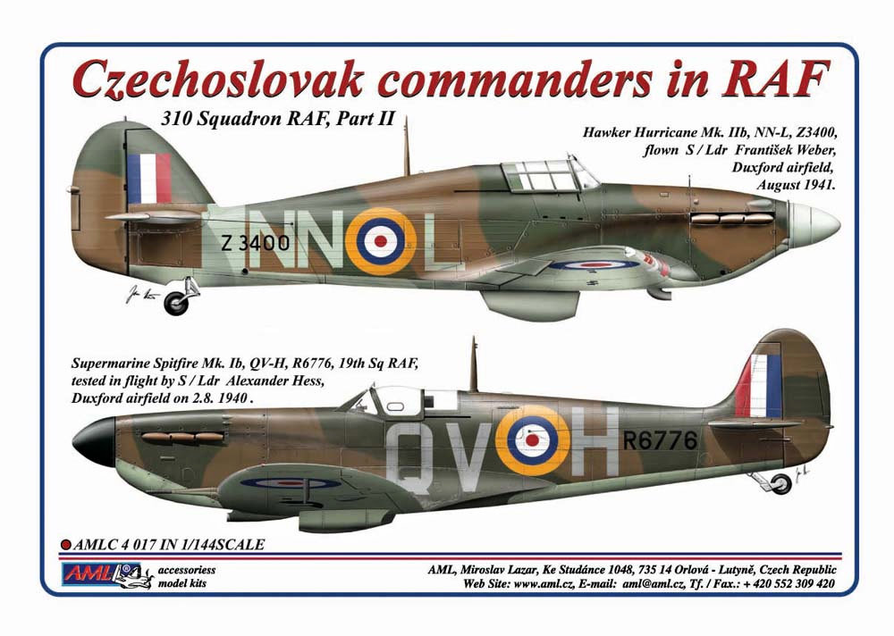 1/144 Decals Czechoslovak commanders in RAF