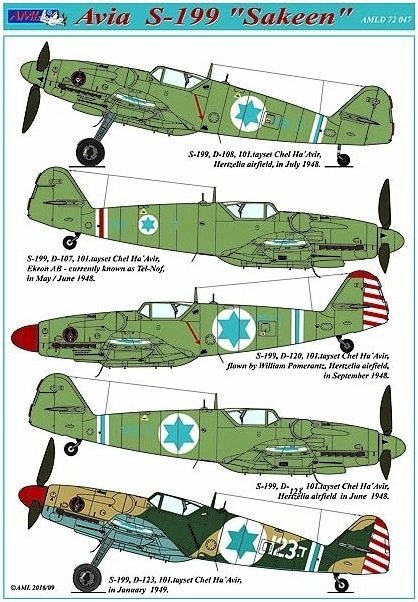 1/72 Decals Avia S-199 'Sakeen' ( 5 xcamo )