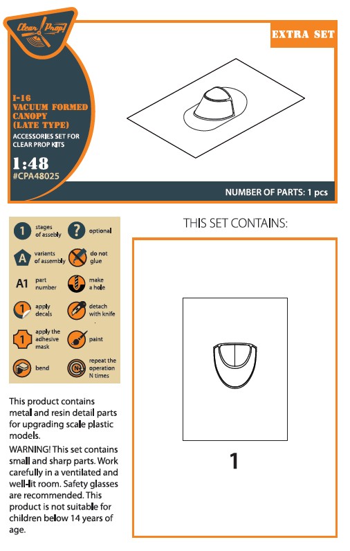 1/48 I-16 vacu canopy (late version)