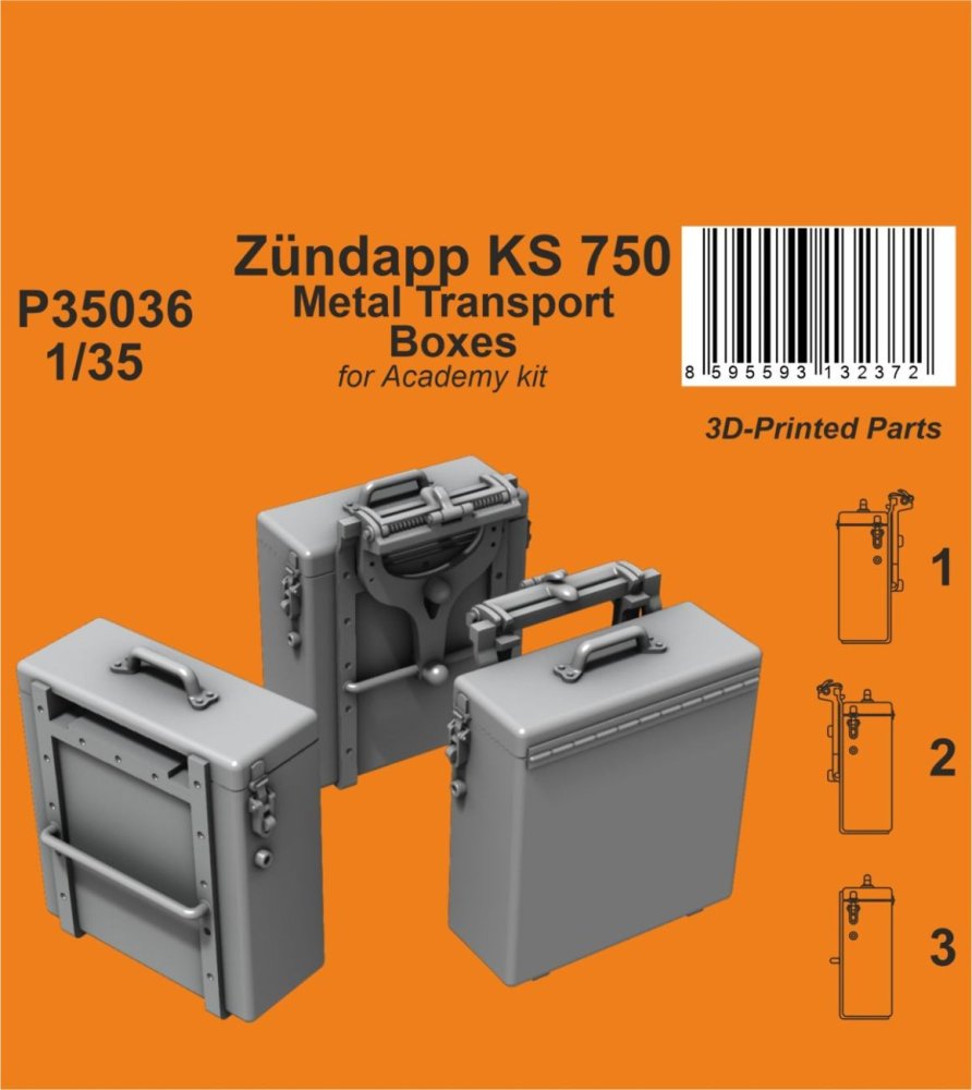 1/35 Zundapp KS 750 Metal Transport Boxes (ACAD)