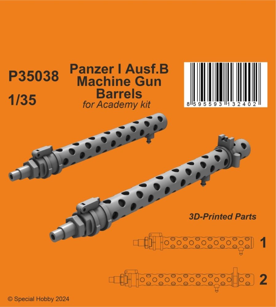 1/35 Panzer I Ausf.B MG Barrels (ACAD) 3D-Print