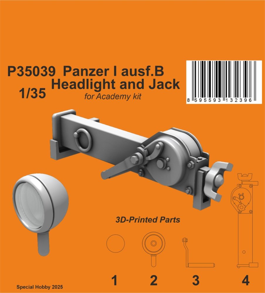 1/35 Panzer I Ausf.B - Headlight and Jack (ACAD)