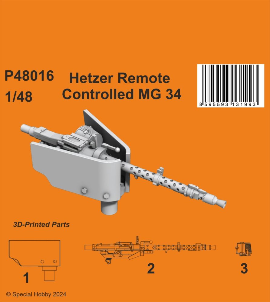 1/48 Hetzer Remote Controlled MG 34 (3D Print)