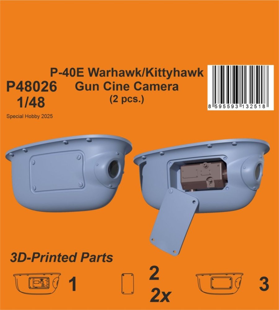 1/48 P-40E Warhawk/Kittyh. Gun Cine Camera (2 pcs)