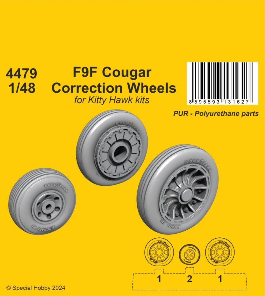 1/48 F9F Cougar Correction Wheels (KITTYH)