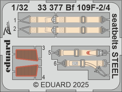 1/32 Bf 109F-2/4 seatbelts STEEL (H.2000/HAS)