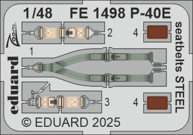 1/48 P-40E seatbelts STEEL (EDU)