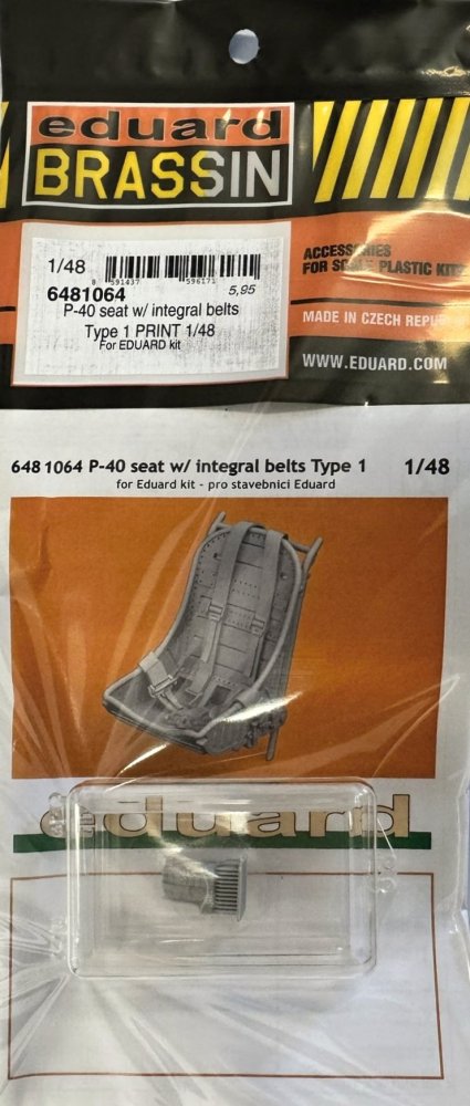 BRASSIN 1/48 P-40 seat w/ integral belts Type 1