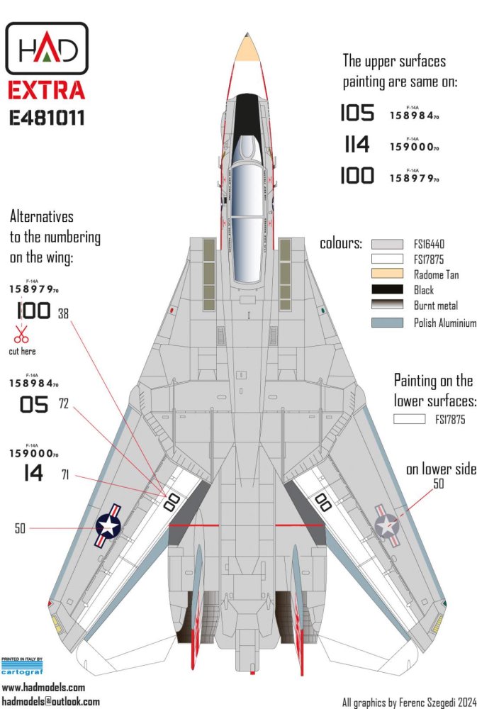 1/48 Decal F-14A VF-1 Wolfpack (extended version)