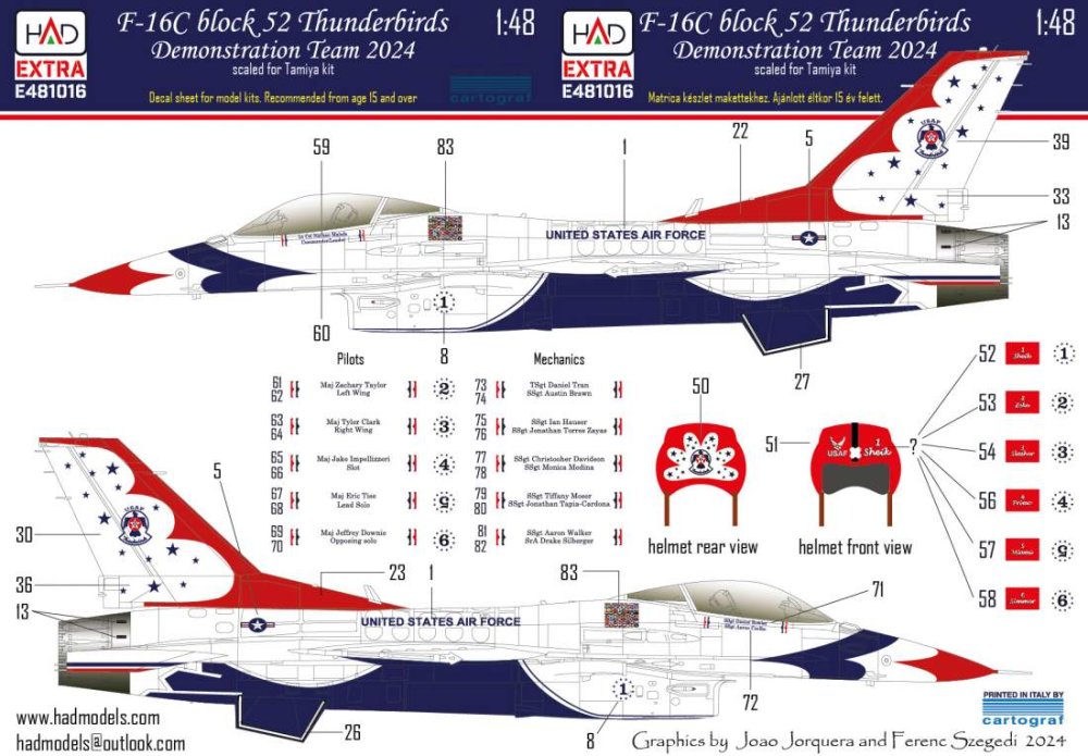 1/48 Decal F-16C bl.52 Thunderbirds Dem.Team 2024