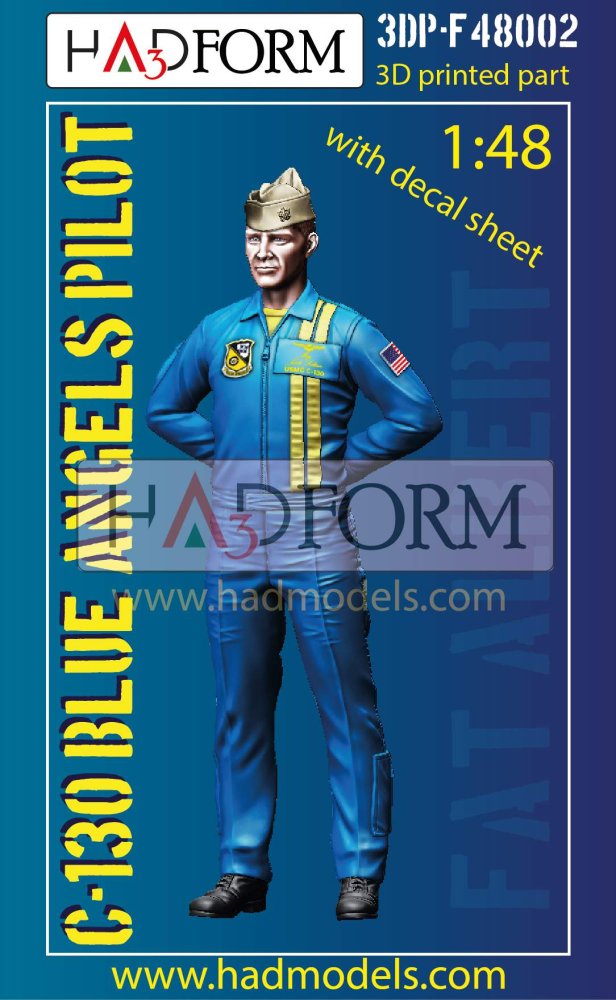 1/48 C-130 Blue Angels Pilot (3D-Printed w/ decal)