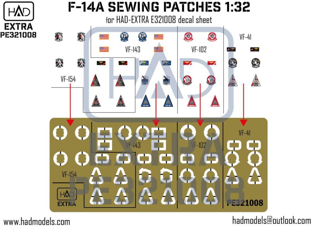 1/32 F-14A Sewing Patches (PE set) Vol.3