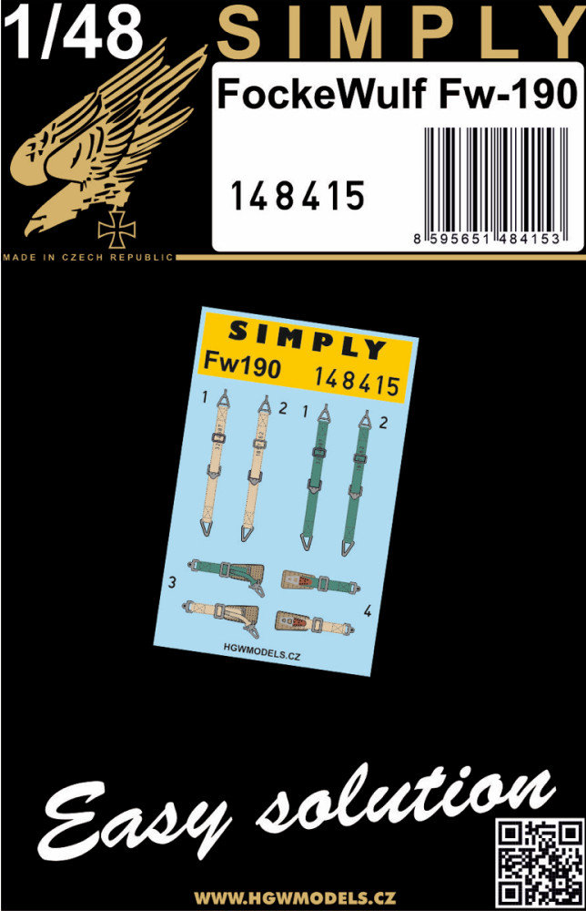 1/48 Seatbelts Focke-Wulf Fw-190 (SIMPLY)