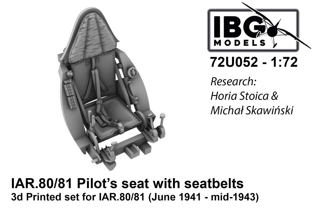 1/72 IAR.80/81 Pilot's seat w/ seatbelts (1941-43)