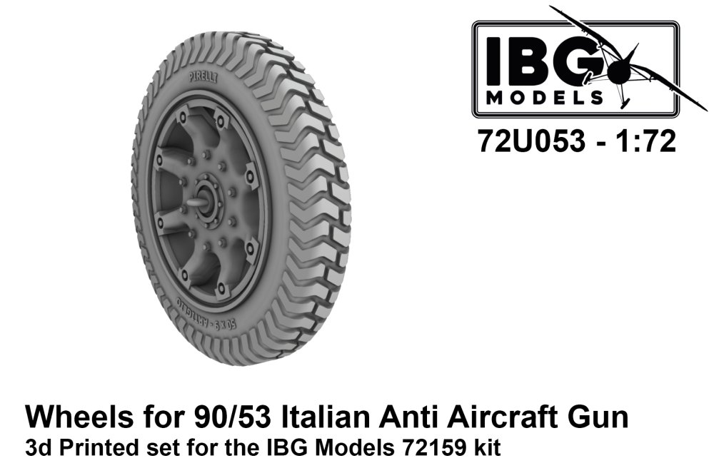 1/72 Wheels for 90/53 Italian AA Gun