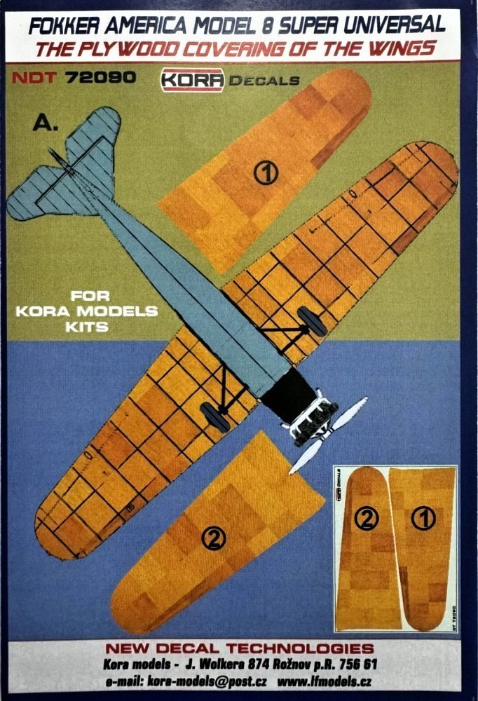 1/72 Decals Fokker - Plywood Covering Wings (KORA)