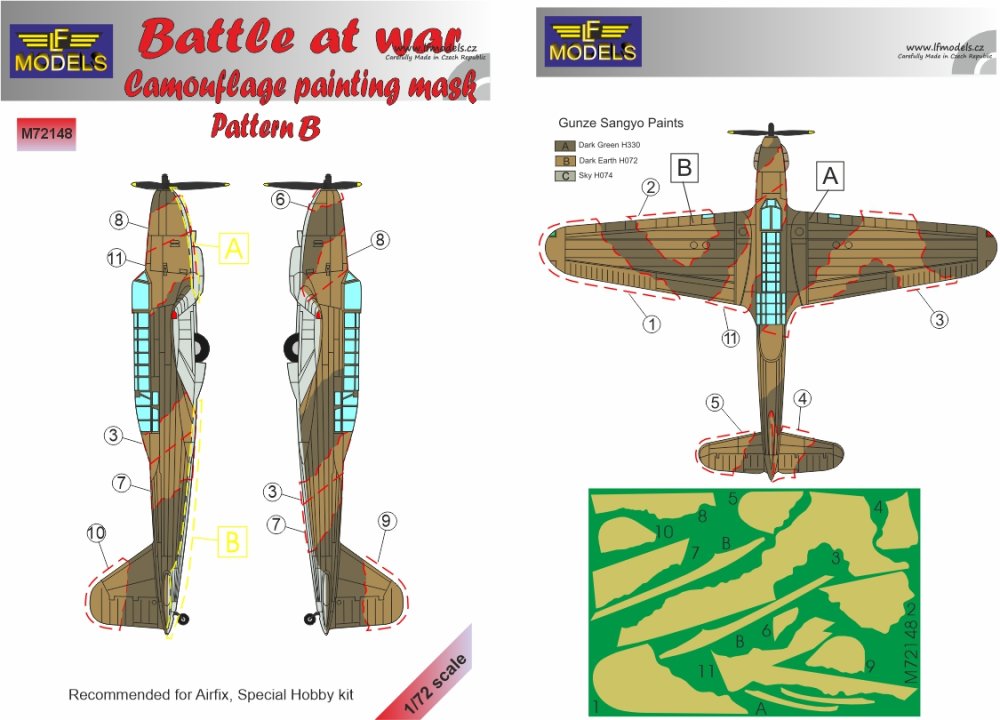 1/72 Mask Battle At War Camo Painting Pattern B