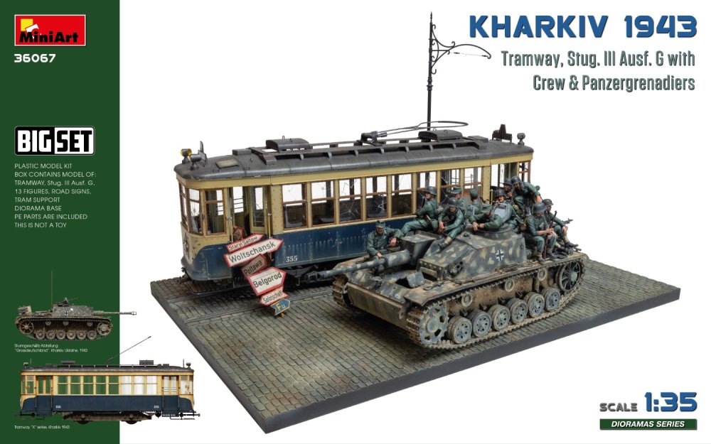 1/35 Kharkiv 1943: Tram & Stug.III Ausf. G w/Crew