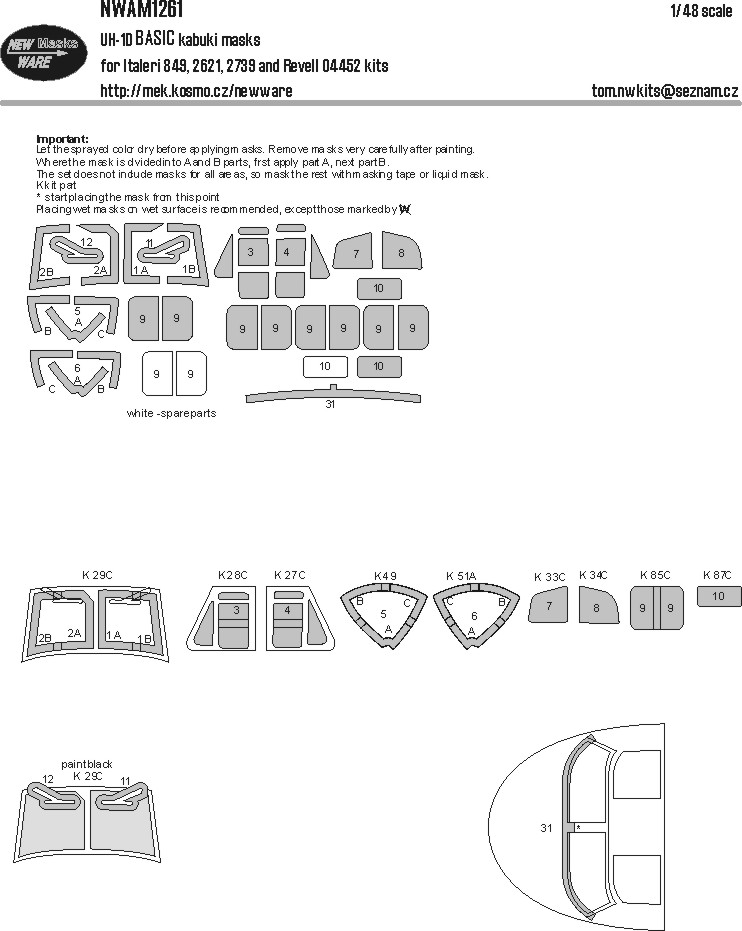 1/48 Mask UH-1D BASIC (ITAL)