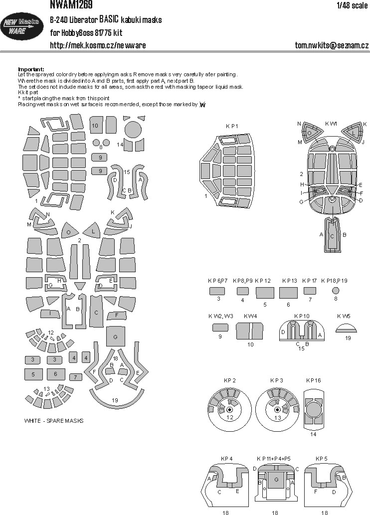 1/48 Mask B-24D Liberator BASIC (HOBBYB)