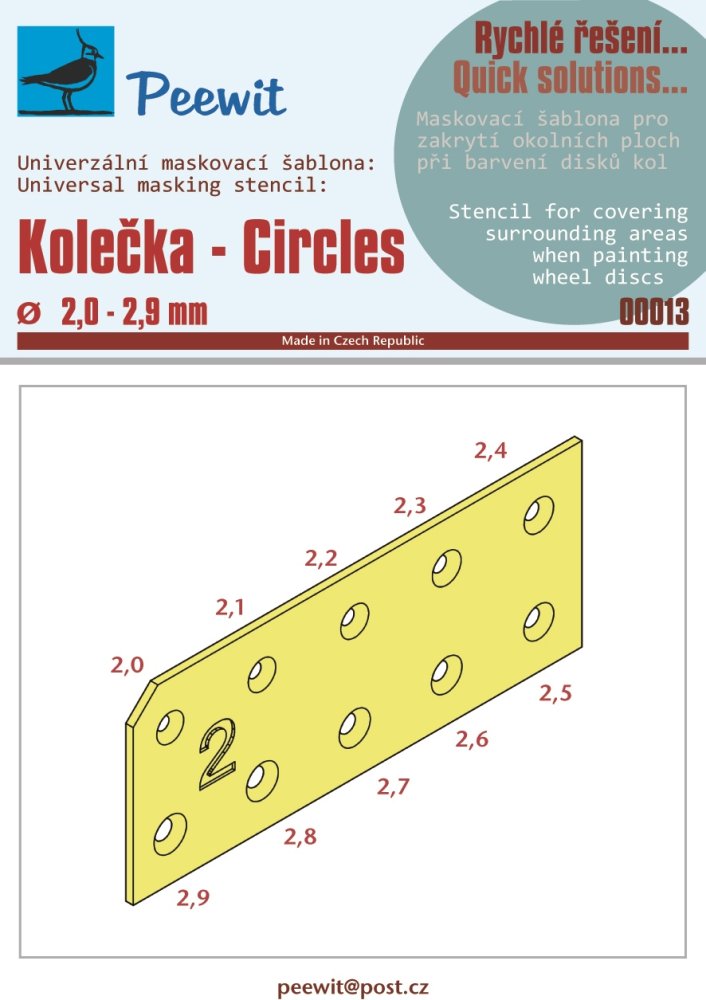 Universal mask - Circles (2,0 - 2,9 mm)