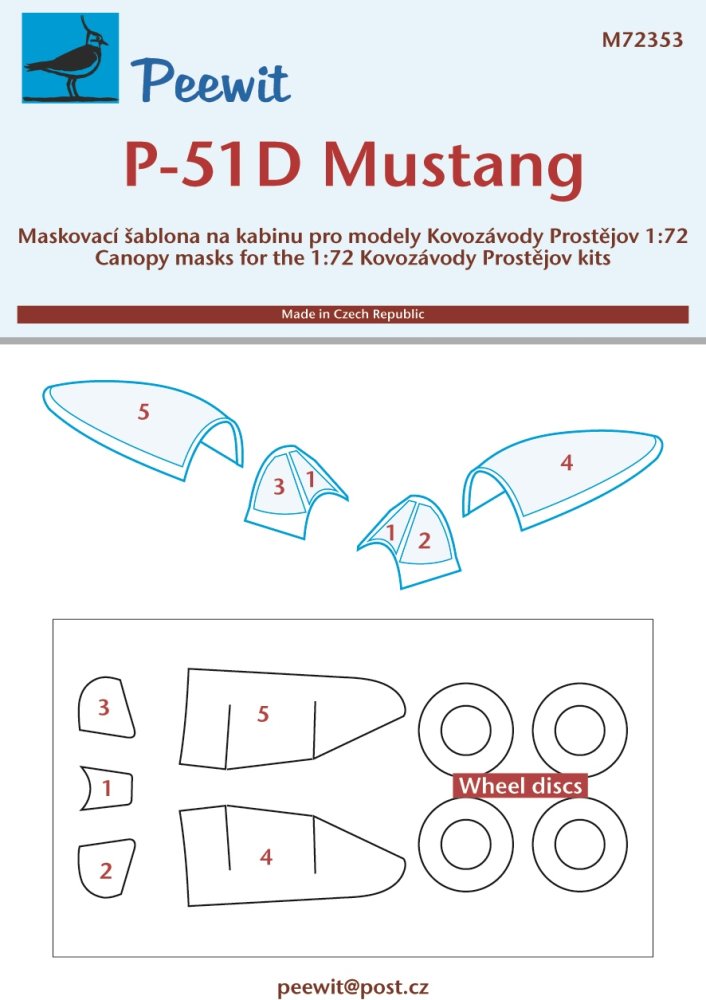 1/72 Canopy mask P-51D Mustang (KP)