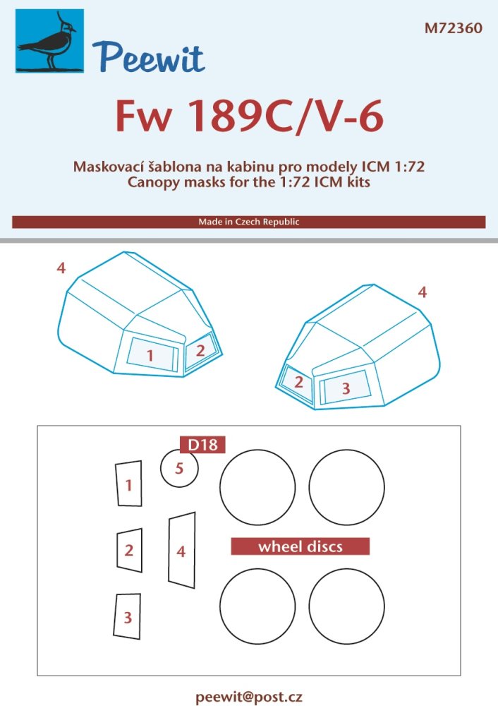 1/72 Canopy mask Fw-189C/V-6 (ICM)