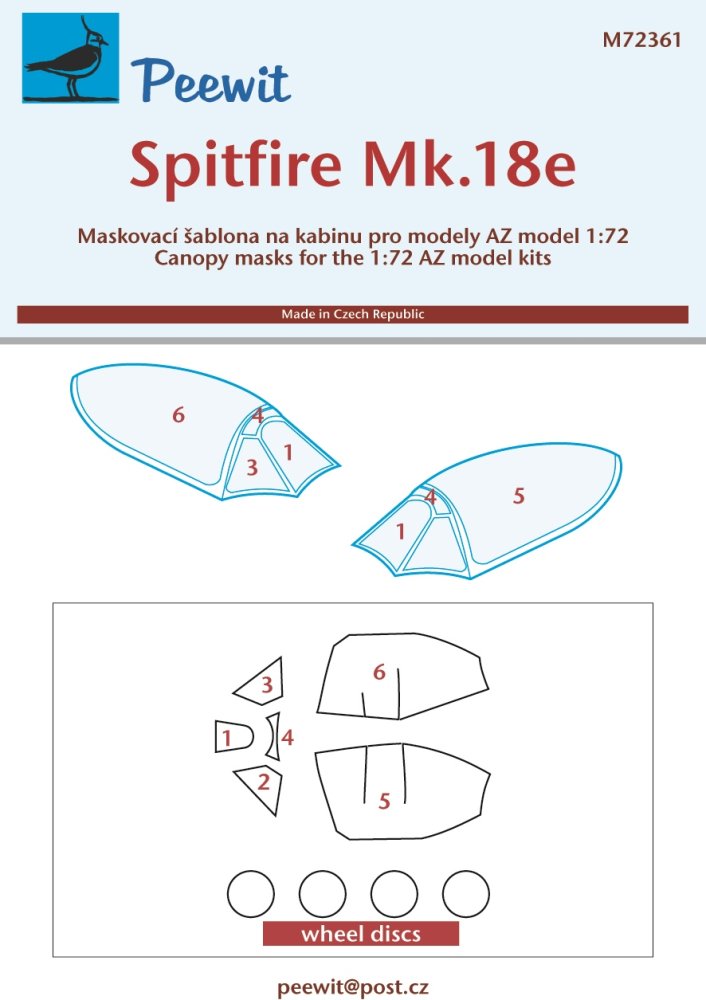 1/72 Canopy mask Spitfire Mk.18e (AZ)