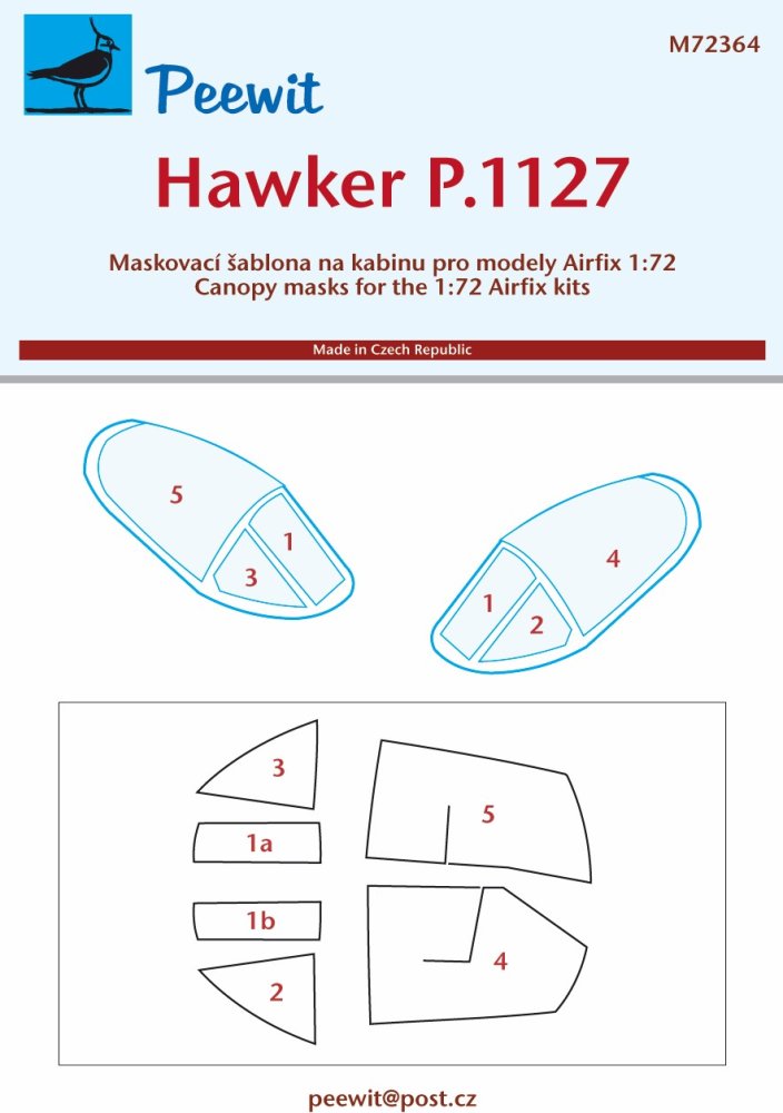 1/72 Canopy mask Hawker P.1127 (AIRF)