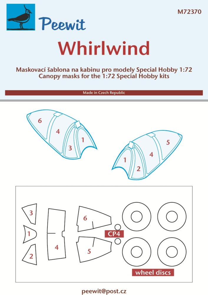 1/72 Canopy mask Whirlwind (SP.HOBBY)