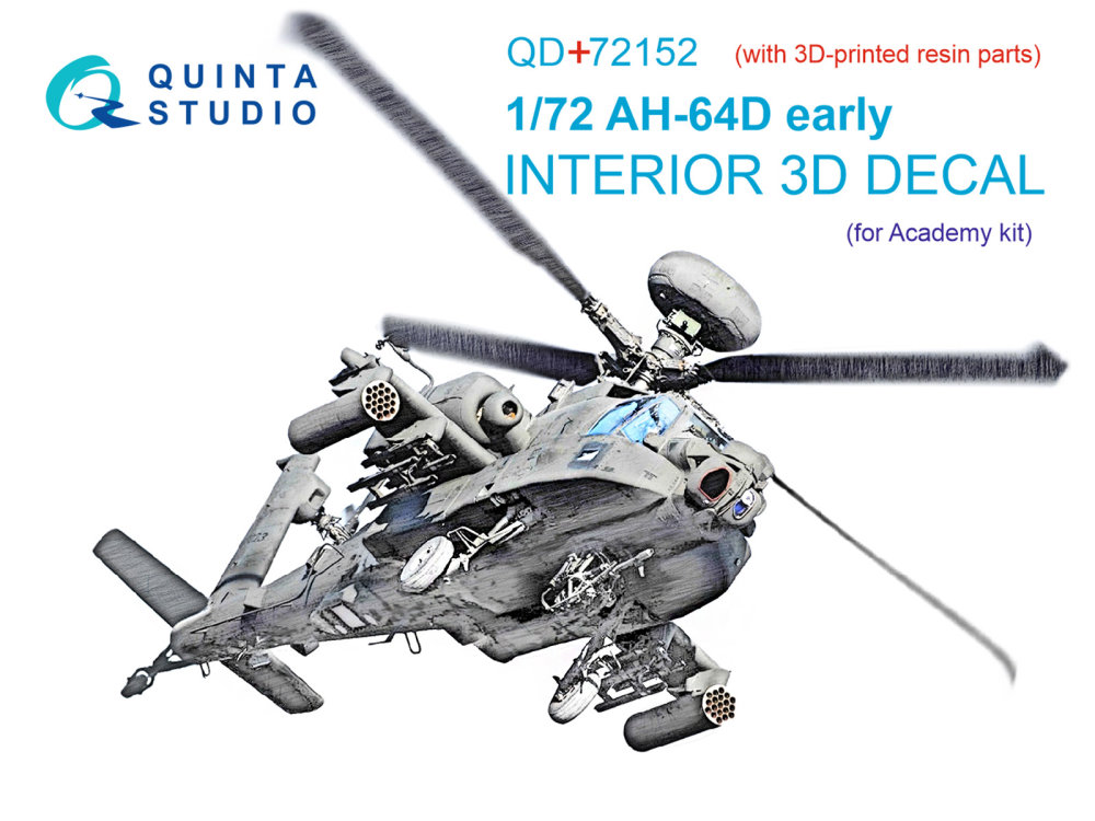 1/72 AH-64D early 3D-Print.&col. Interior (ACAD) 