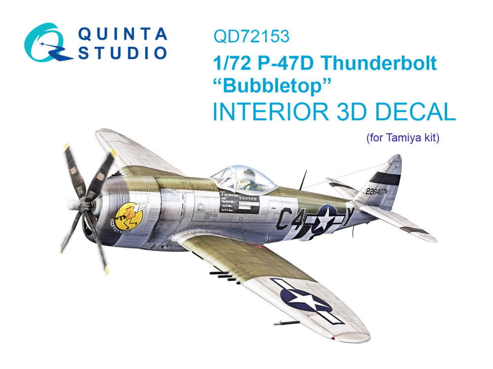 1/72 P-47D Thunderbolt  Bubbletop 3D&col.Interior