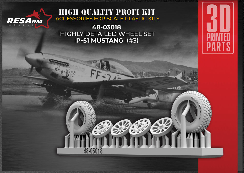 1/48 P-51 Mustang wheels set type 3