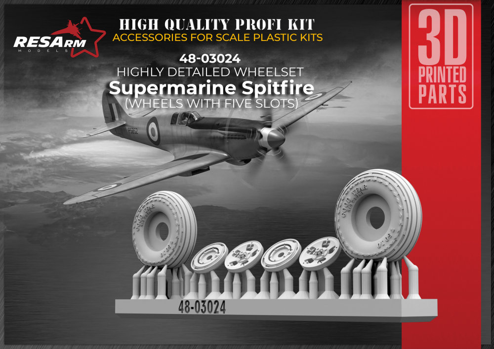 1/48 Supermarine Spitfire wheels set type 5