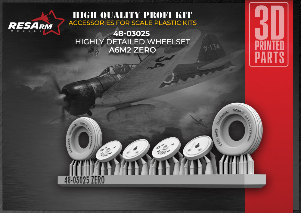 1/48 A6M2 ZERO wheels set