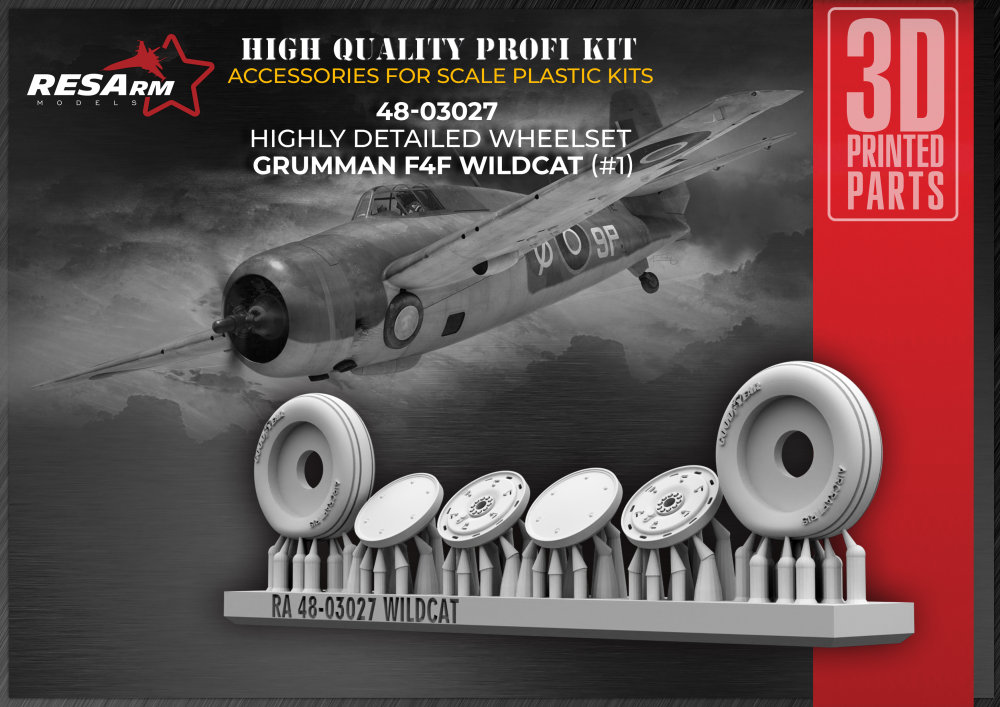 1/48 F4F WILDCAT wheels set type 1