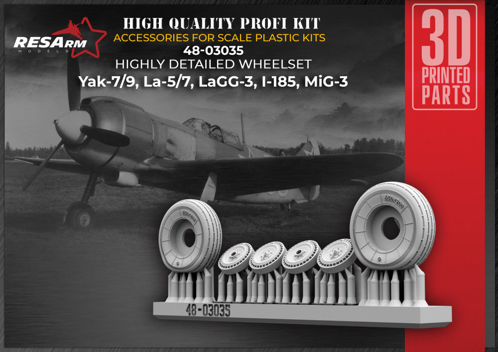 1/48 Yak 7-9, La 5-7, LaGG 3 MIG-3 wheels set 2