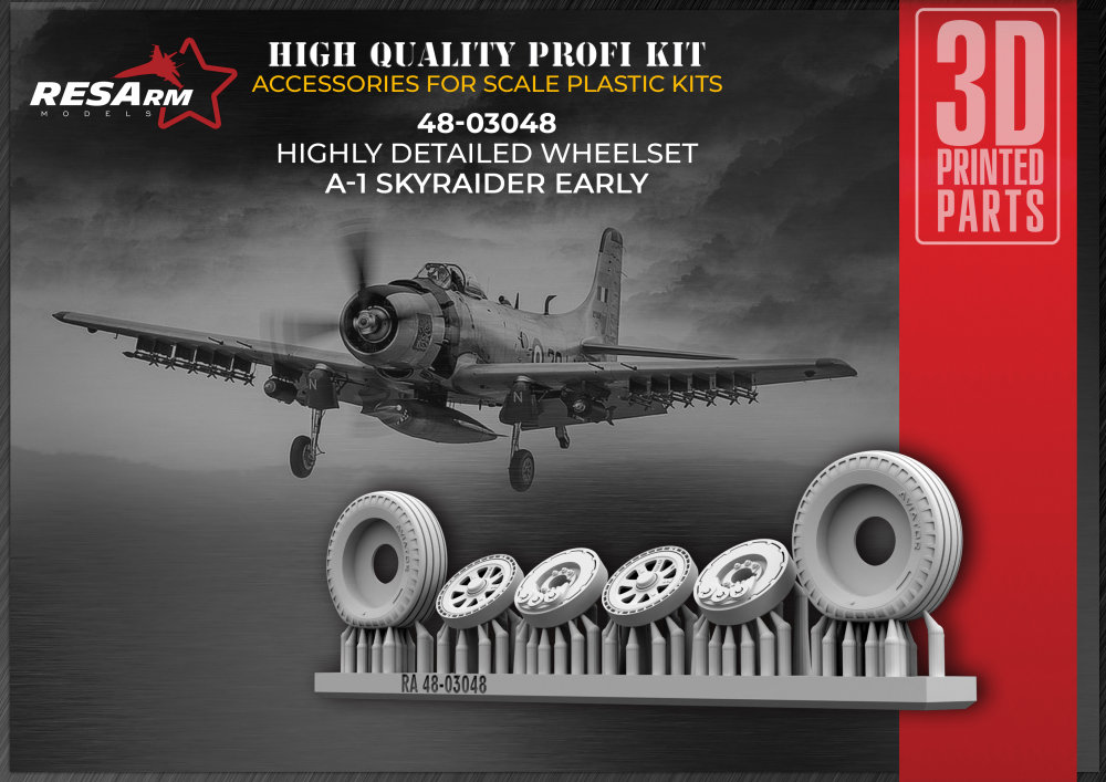 1/48 Douglas A-1 Skyraider (early) wheels set