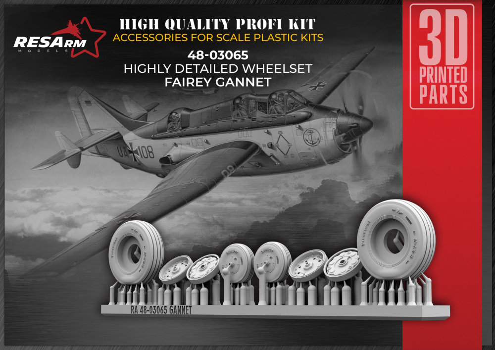 1/48 Fairey Gannet wheels set type 1